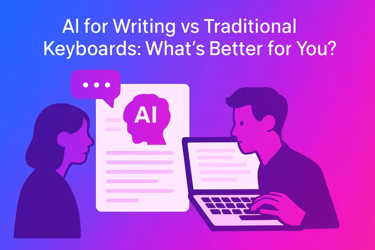 Featured image for article: AI for Writing vs Traditional Keyboards: What's Better for You?