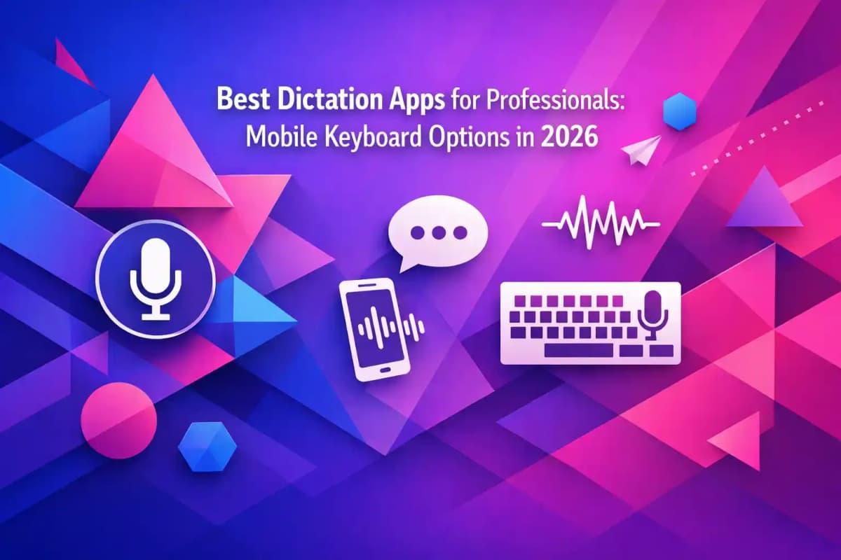 Featured image for article: Best Dictation Apps for Professionals: Mobile Keyboard Options in 2026