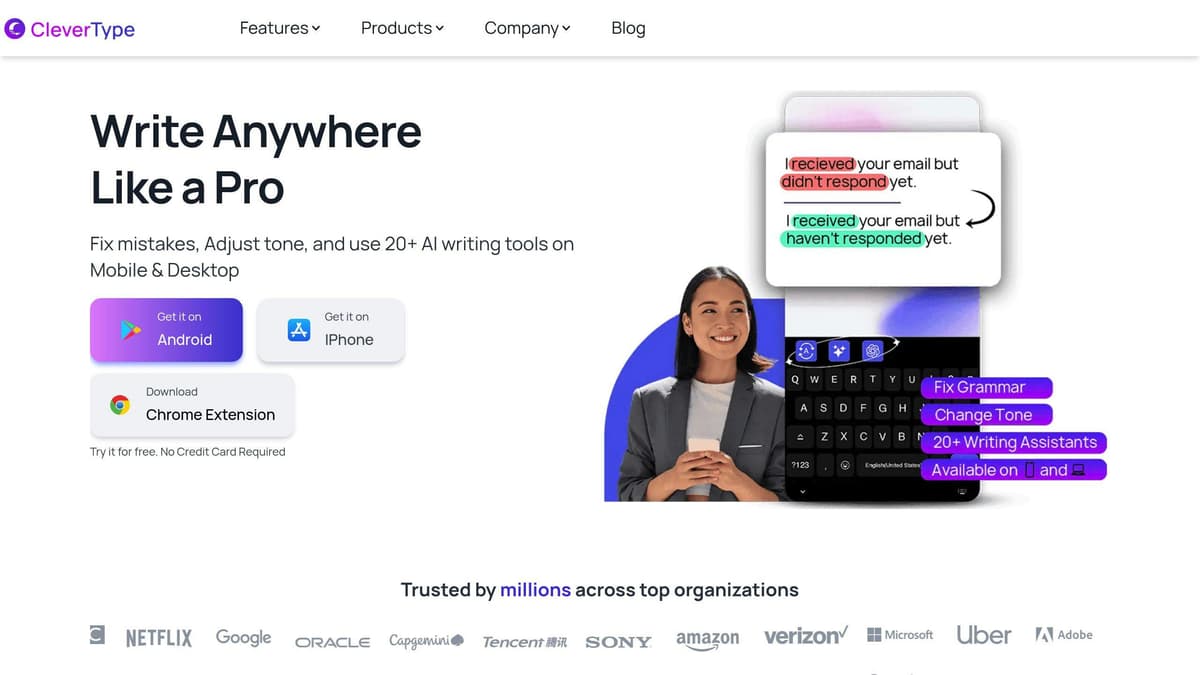 CleverType interface showcase