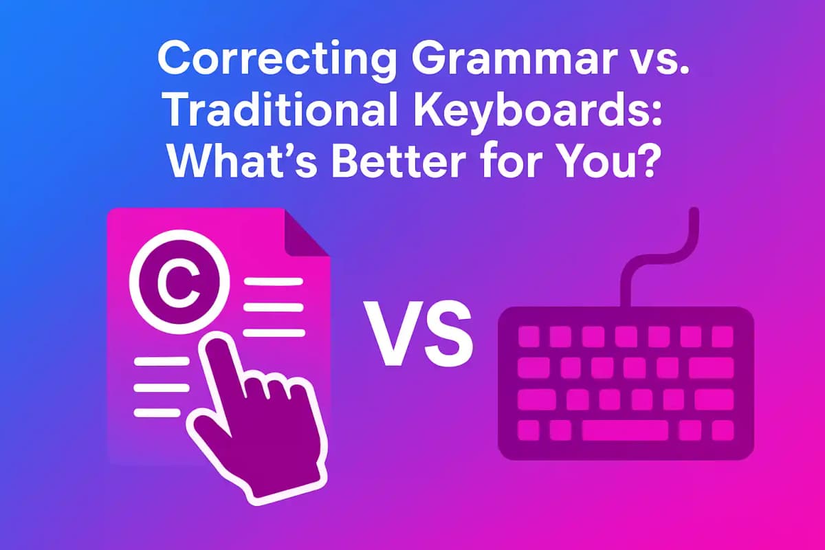 Featured image for article: Correcting Grammar vs Traditional Keyboards: What's Better for You?