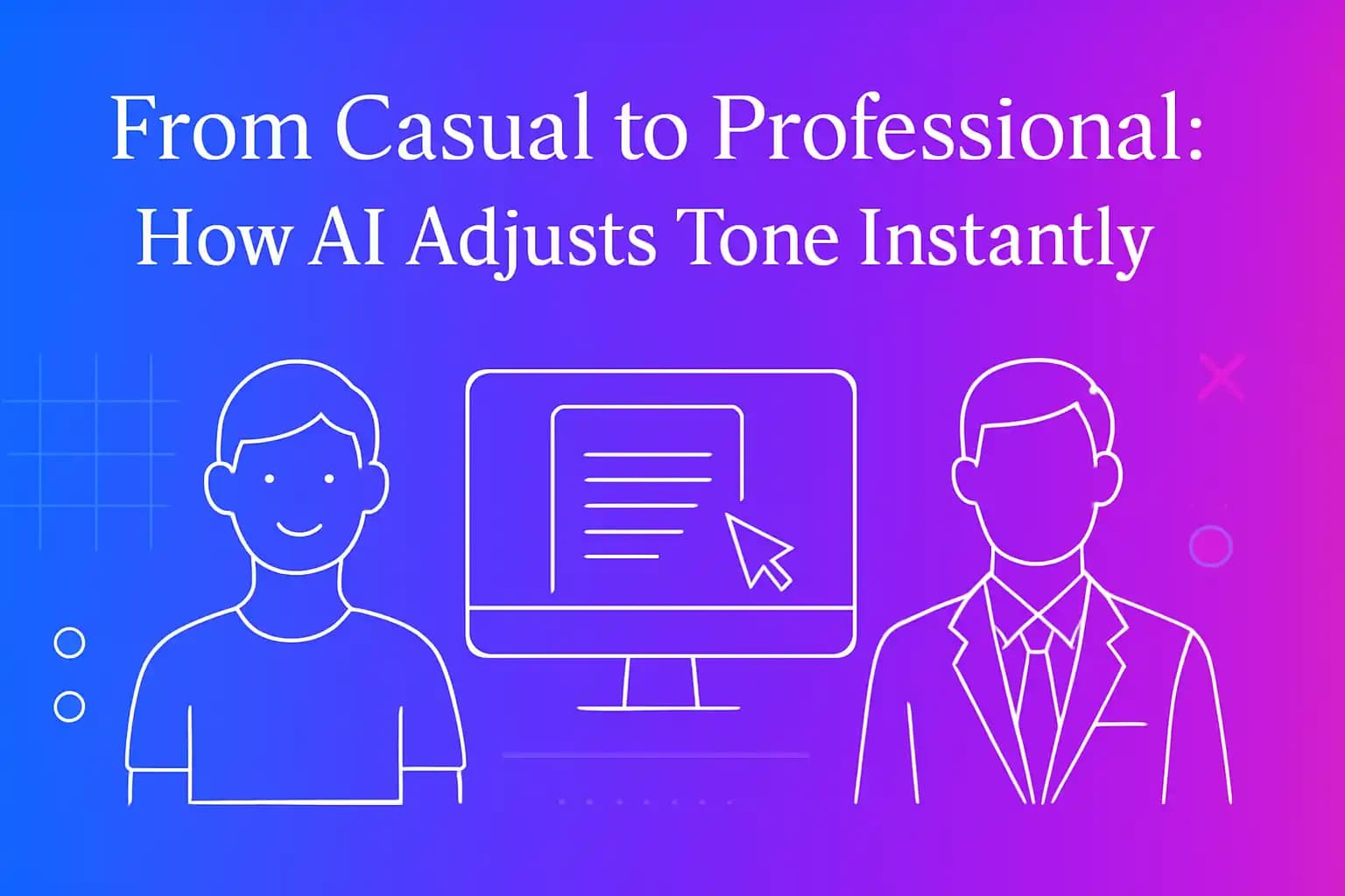 AI keyboard adjusting tone from casual to professional