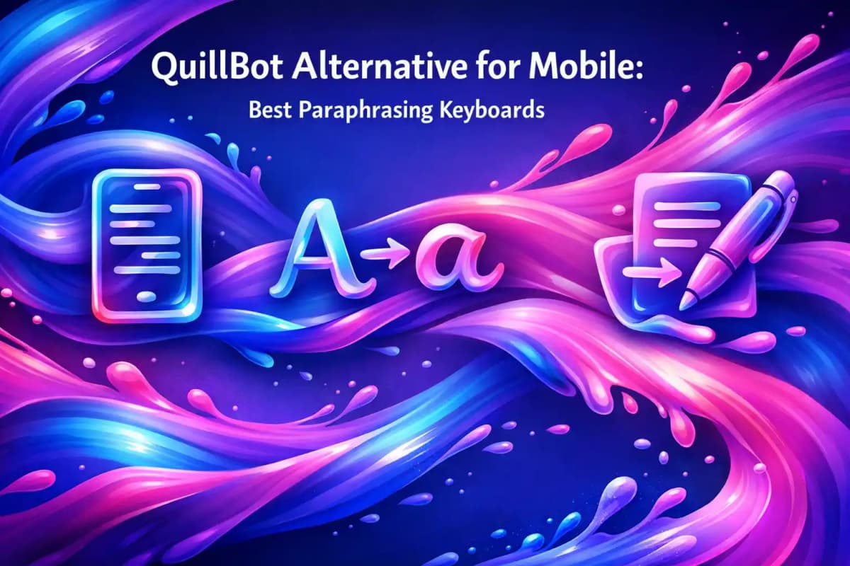 Featured image for article: QuillBot Alternative for Mobile: Best Paraphrasing Keyboards
