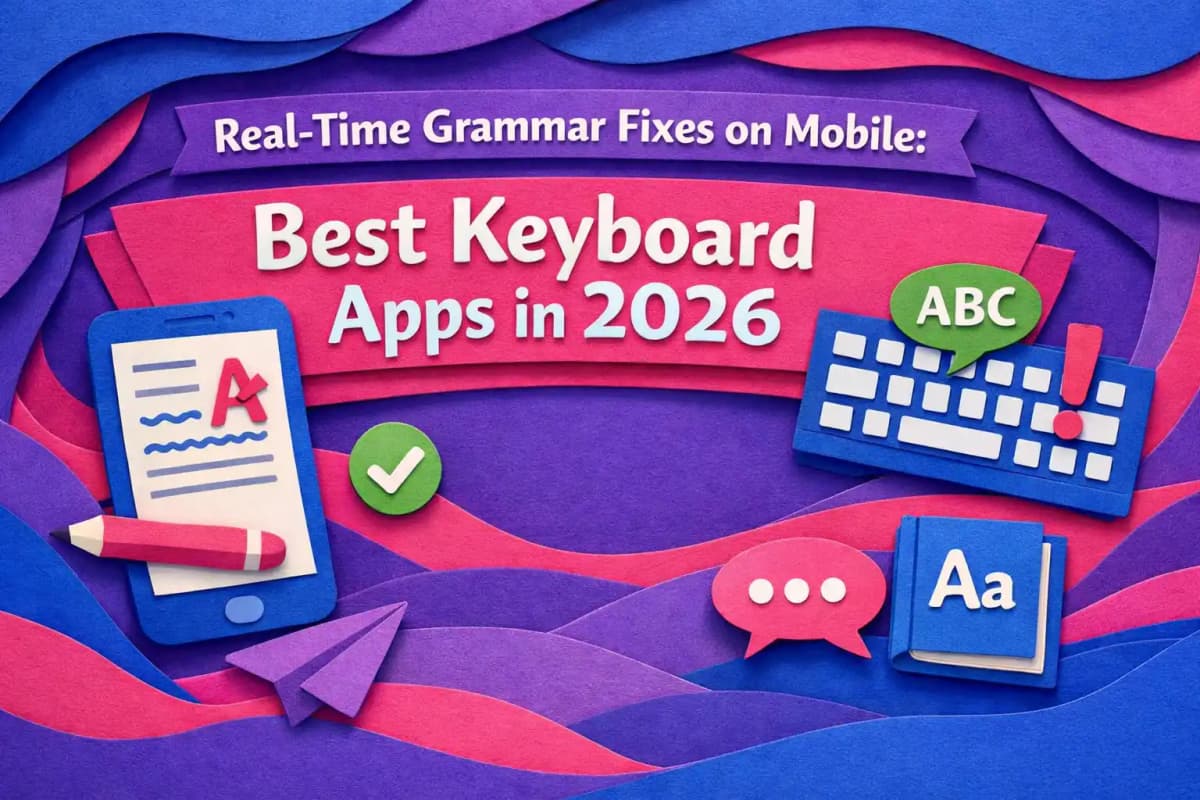 Featured image for article: Real-Time Grammar Fixes on Mobile: Best Keyboard Apps in 2026