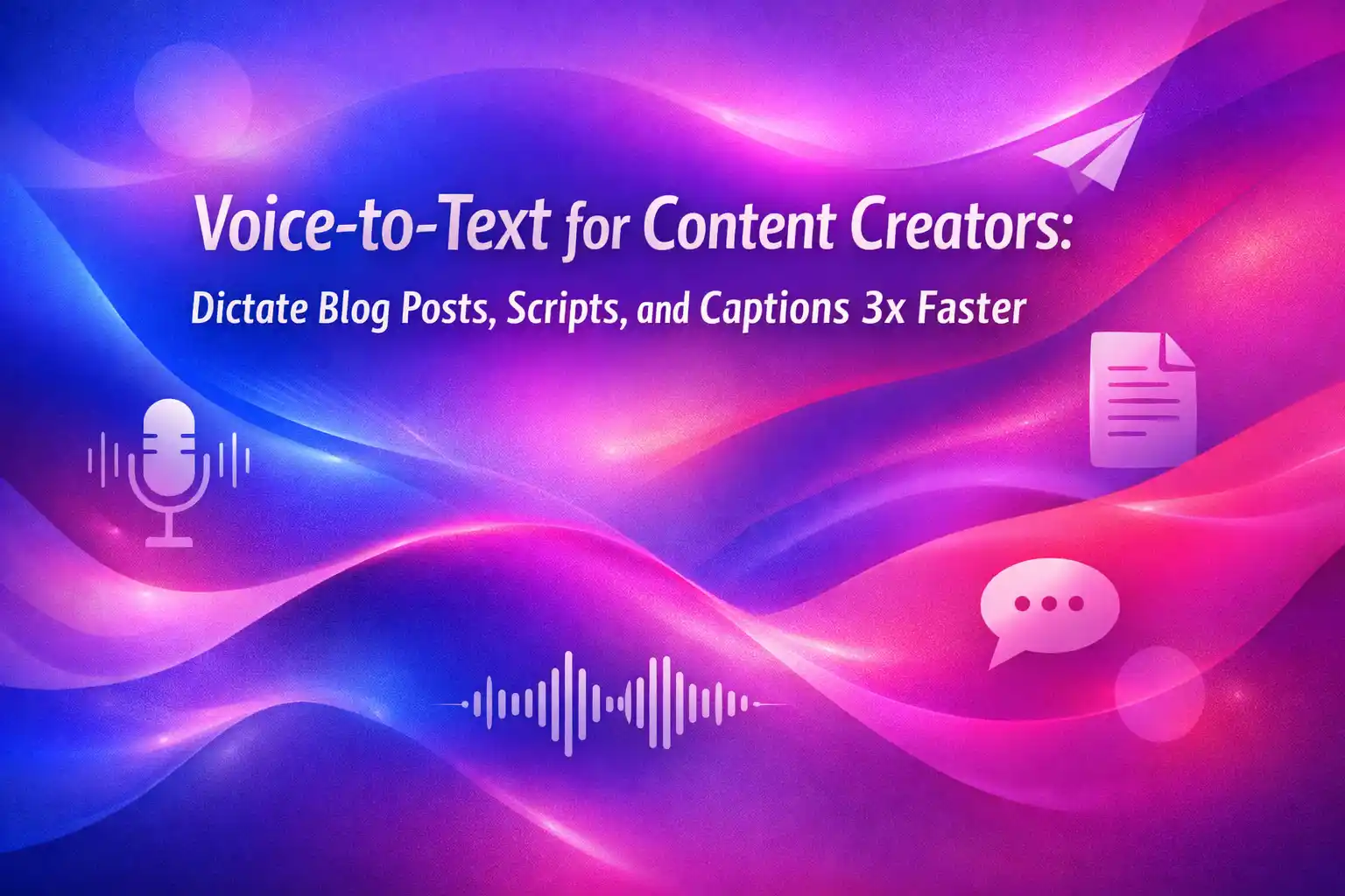 Voice-to-Text for Content Creators: Dictate Blog Posts, Scripts, and Captions 3x Faster