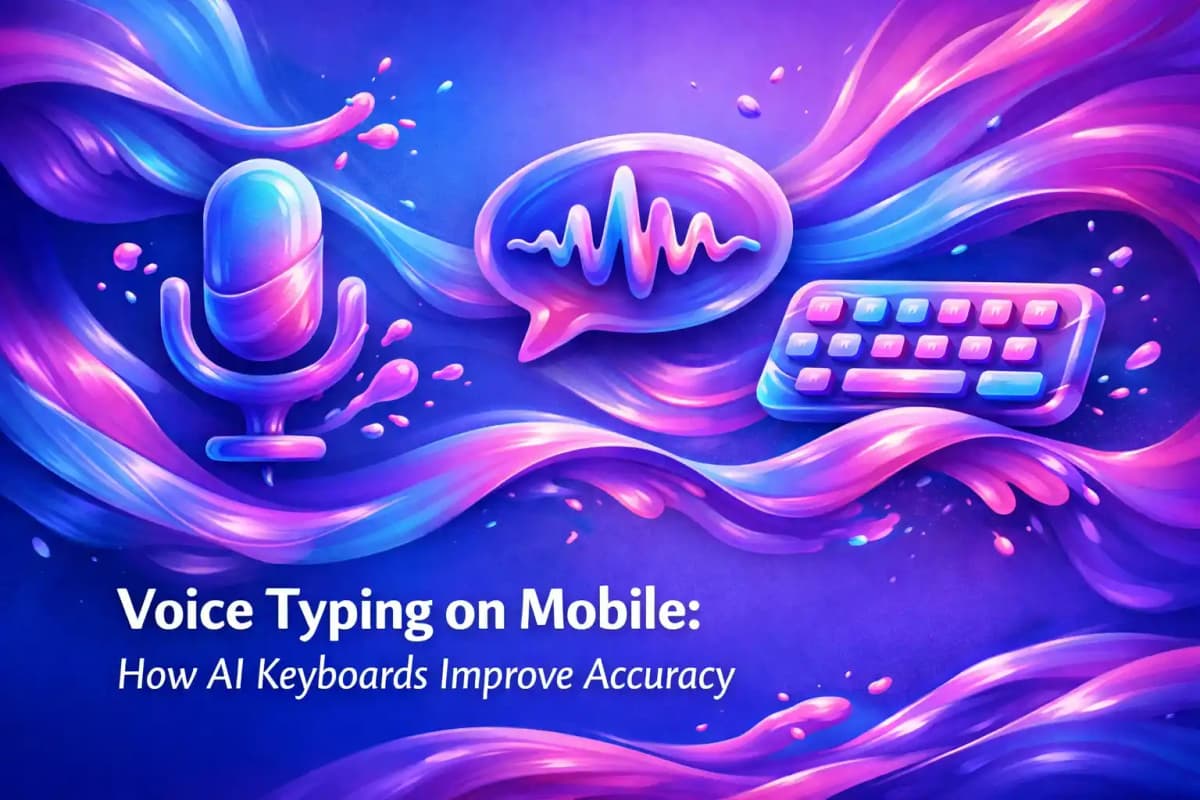 Featured image for article: Voice Typing on Mobile: How AI Keyboards Improve Accuracy