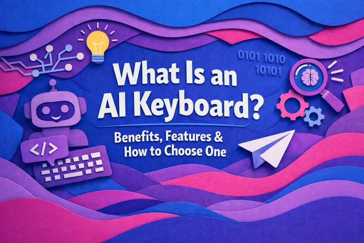 Featured image for article: What Is an AI Keyboard? Benefits, Features & How to Choose One