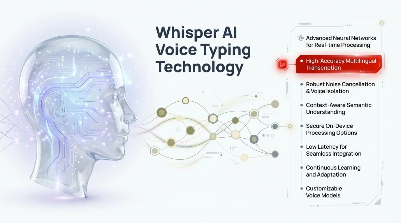 Whisper AI Voice Typing Technology Overview - How AI transforms speech into text with neural networks and deep learning