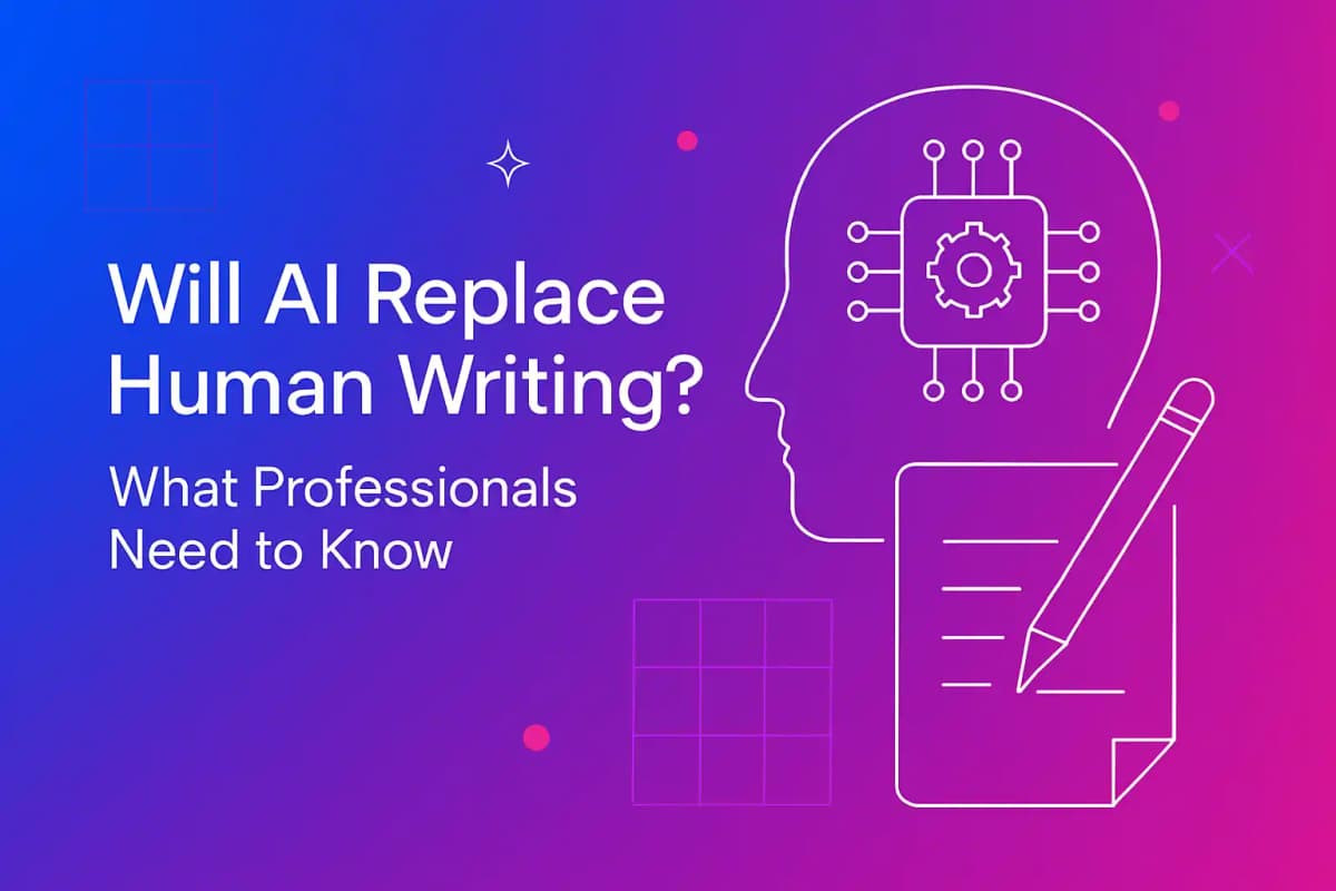 Featured image for article: Will AI Replace Human Writing? What Professionals Need to Know
