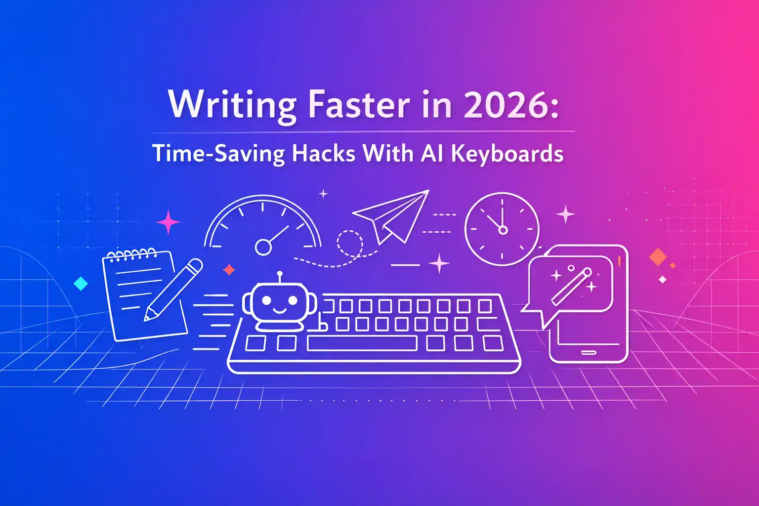 Featured image for article: Writing Faster in 2026: Time-Saving Hacks With AI Keyboards