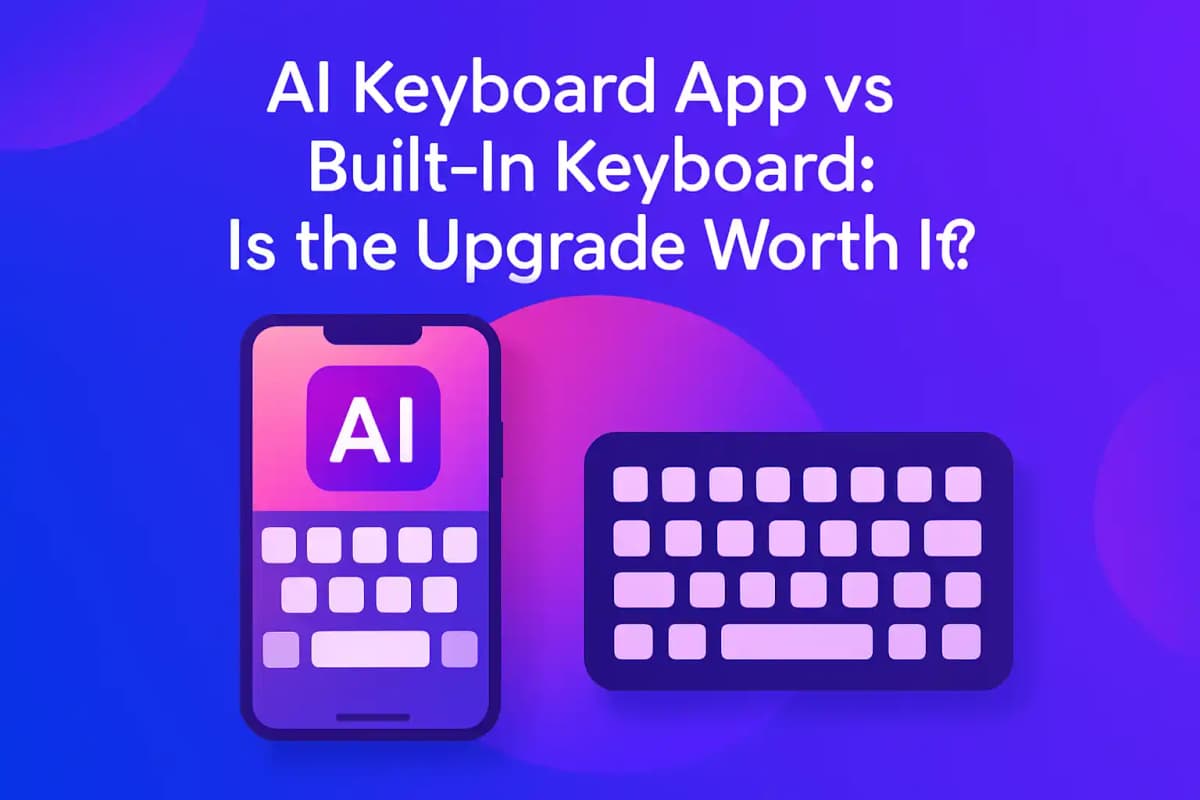 CleverType Blog Post Thumbnail: AI Keyboard App vs Built-In Keyboard: Is the Upgrade Worth It? Featured image for article: AI Keyboard App vs Built-In Keyboard: Is the Upgrade Worth It?