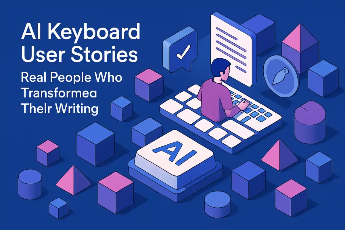 CleverType Blog Post Thumbnail: AI Keyboard User Stories: Real People Who Transformed Their Writing Featured image for article: AI Keyboard User Stories: Real People Who Transformed Their Writing