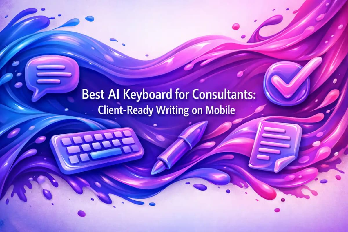 CleverType Blog Post Thumbnail: Best AI Keyboard for Consultants: Client-Ready Writing on Mobile Featured image for article: Best AI Keyboard for Consultants: Client-Ready Writing on Mobile