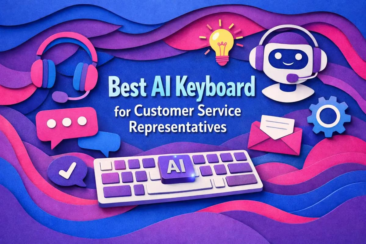 CleverType Blog Post Thumbnail: Best AI Keyboard for Customer Service Representatives Featured image for article: Best AI Keyboard for Customer Service Representatives