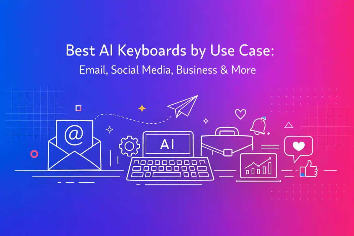 CleverType Blog Post Thumbnail: Best AI Keyboards by Use Case: Email, Social Media, Business & More Featured image for article: Best AI Keyboards by Use Case: Email, Social Media, Business & More