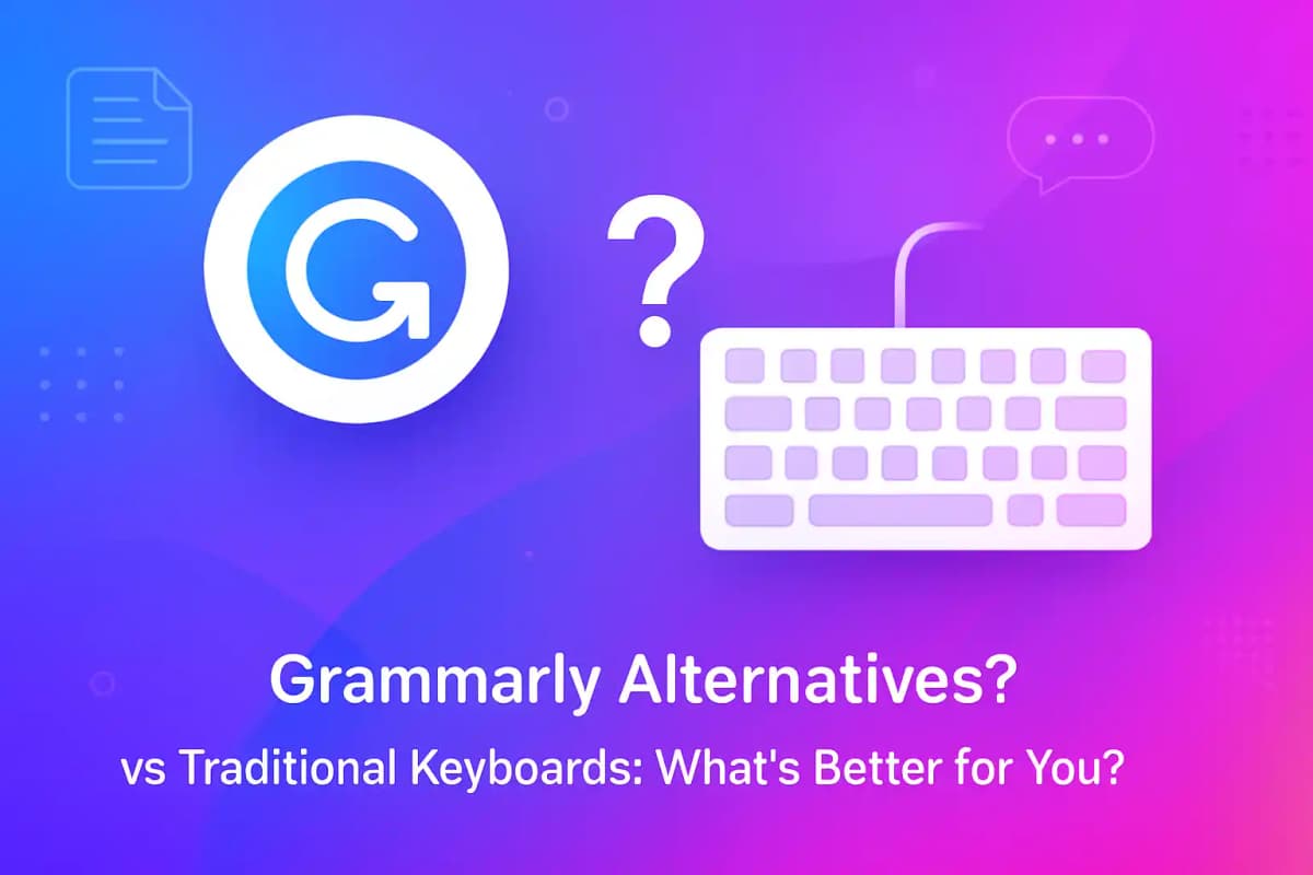 CleverType Blog Post Thumbnail: Grammarly Alternatives? vs Traditional Keyboards: What's Better for You? Featured image for article: Grammarly Alternatives? vs Traditional Keyboards: What's Better for You?