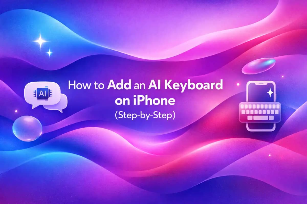 CleverType Blog Post Thumbnail: How to Add an AI Keyboard on iPhone (Step-by-Step) Featured image for article: How to Add an AI Keyboard on iPhone (Step-by-Step)