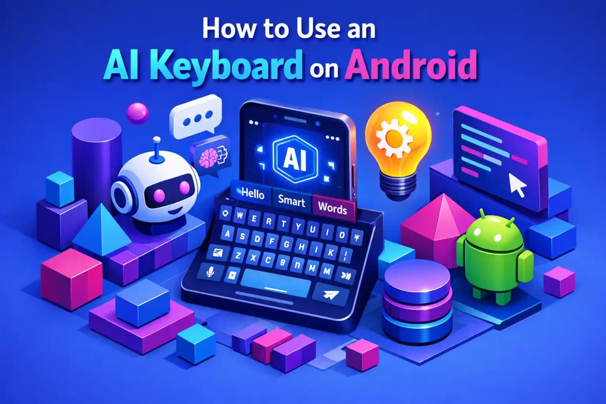 CleverType Blog Post Thumbnail: How to Use an AI Keyboard on Android Featured image for article: How to Use an AI Keyboard on Android