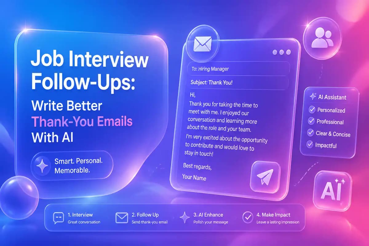 CleverType Blog Post Thumbnail: Job Interview Follow-Ups: Write Better Thank-You Emails With AI Featured image for article: Job Interview Follow-Ups: Write Better Thank-You Emails With AI