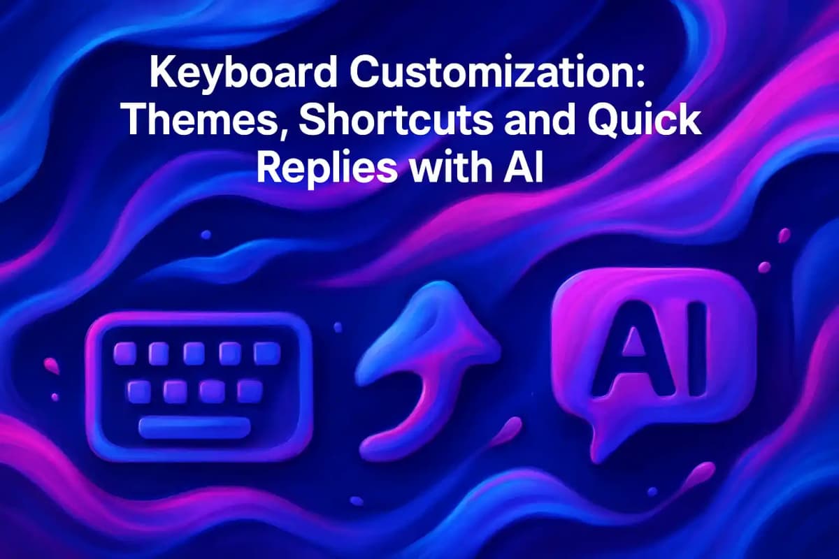 CleverType Blog Post Thumbnail: Keyboard Customization: Themes, Shortcuts and Quick Replies with AI Featured image for article: Keyboard Customization: Themes, Shortcuts and Quick Replies with AI