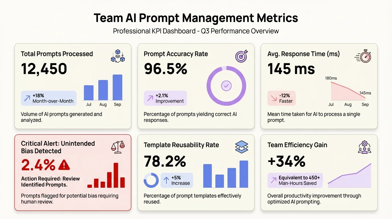 Team AI Prompt Management Metrics Dashboard - Key Performance Indicators