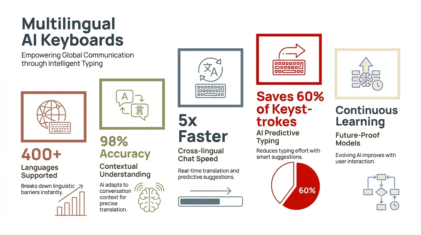 Multilingual AI Keyboards key features and statistics