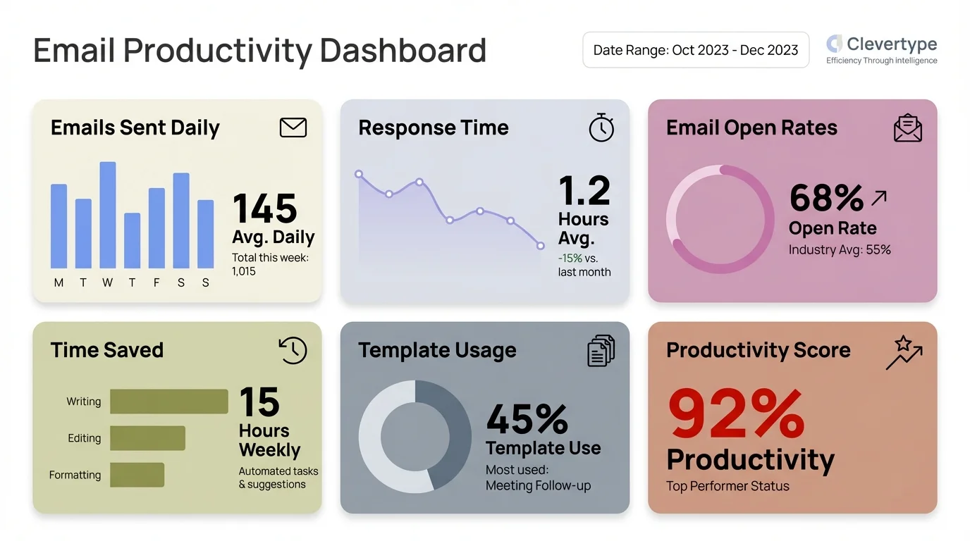 Email Writing Productivity Metrics - Time savings and efficiency gains with AI grammar tools