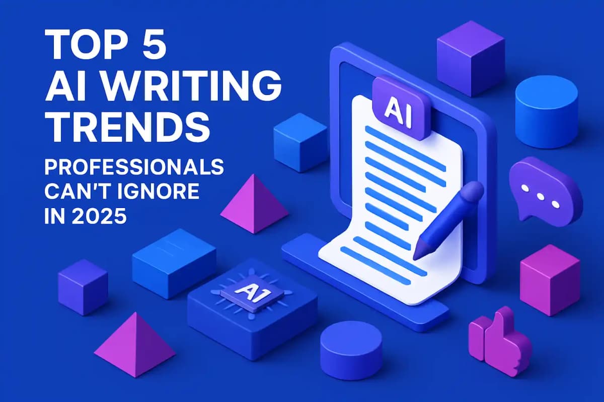 CleverType Blog Post Thumbnail: Top 5 AI Writing Trends Professionals Can't Ignore in 2025 Featured image for article: Top 5 AI Writing Trends Professionals Can't Ignore in 2025