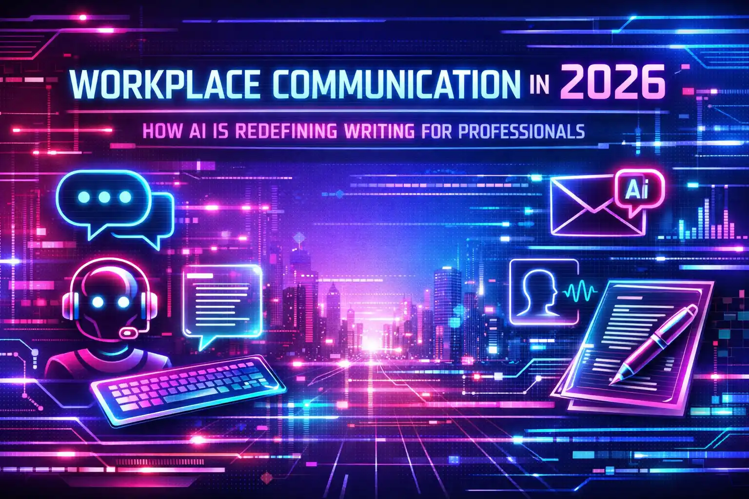 CleverType Blog Post Thumbnail: Workplace Communication in 2026: How AI Is Redefining Writing for Professionals Featured image for article: Workplace Communication in 2026: How AI Is Redefining Writing for Professionals